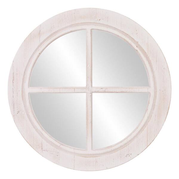 Pinnacle Medium Round White Mirror (28 in. H x 28 in. W)