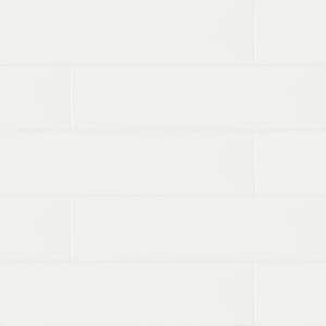 Domino White 4 in. x 15.75 in. Glossy Ceramic Subway Wall Tile (8.61 sq. ft./Case)