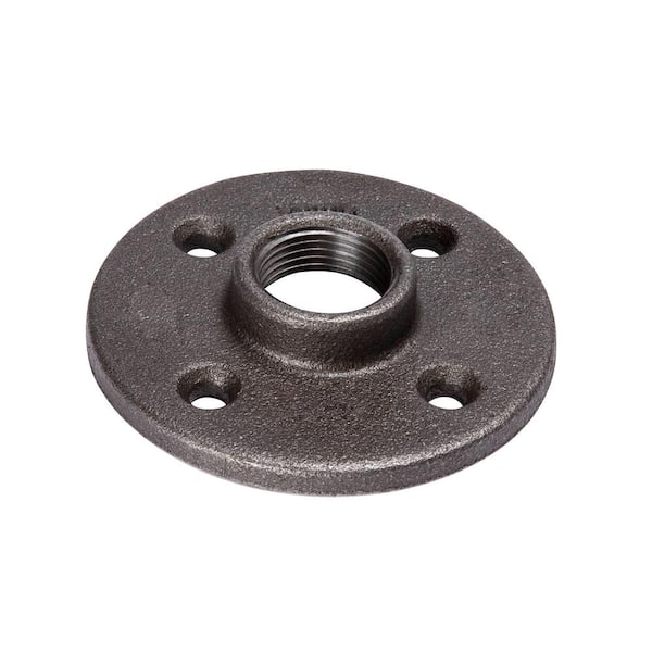 Southland 3/4 in. Black Malleable Iron Floor Flange Fitting (2-Pack)