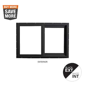 71.5 in. x 35.5 in. Select Series Vinyl Horizontal Sliding Left Hand Black Window with White Int, HP2+ Glass and Screen