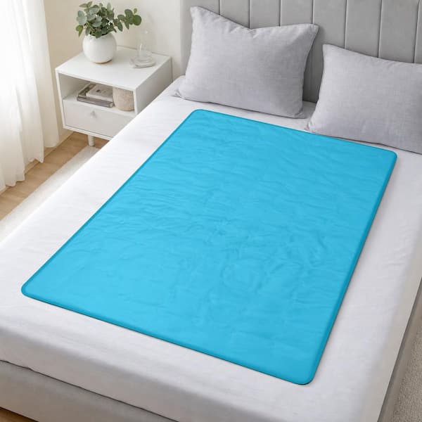 Numhew 48 in. x 28 in. Cooling Bed Pad, Light Blue Gel Cooling