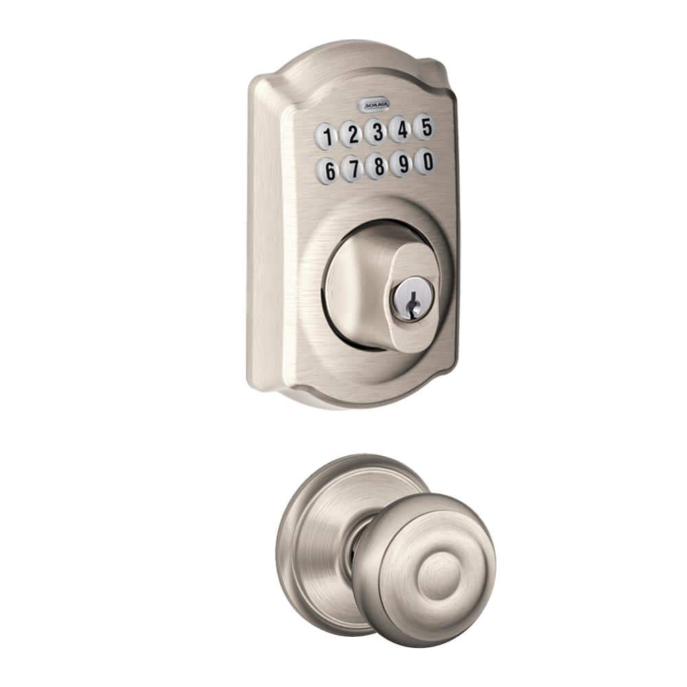 Camelot Satin Nickel Keypad Electronic Door Lock Deadbolt and Georgian Knob price history on PriceWatchPro