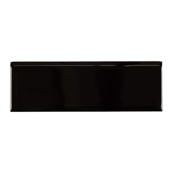 Daltile Semi-Gloss Black 2 in. x 6 in. Ceramic Bullnose Wall Tile (0.083 sq. ft. / piece)