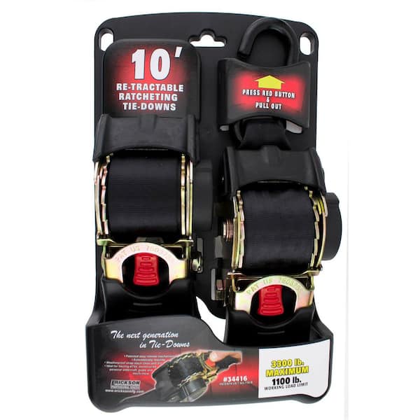 10 ft. x 2 in. Retractable Ratchet Tie Down (2-Pack)