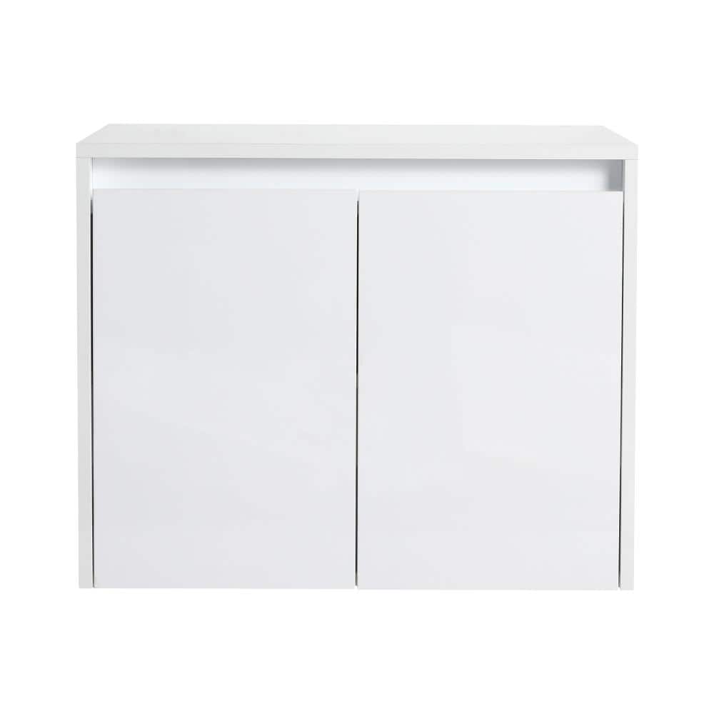24 in. W x 18 in. D x 19 in. H Glossy White Plywood Bathroom Storage Wall Cabinet with Shelf and Door in Glossy White price history on PriceWatchPro