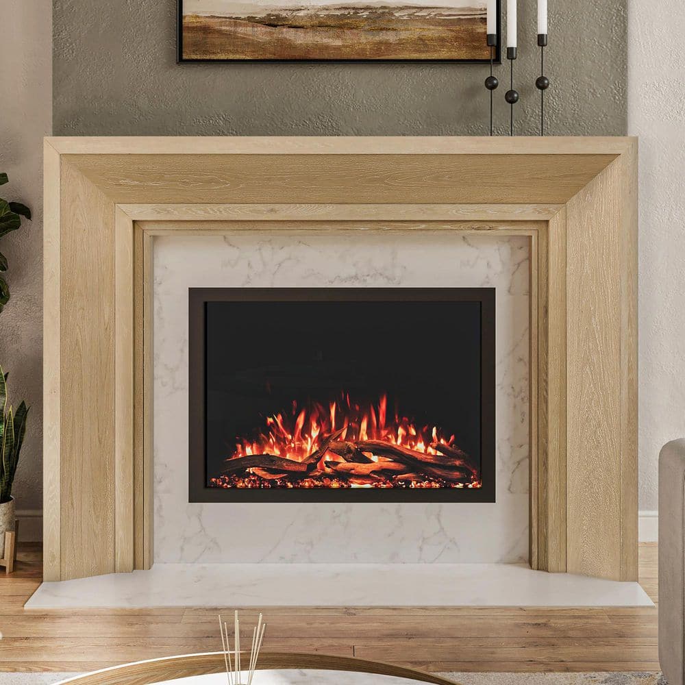 Everly 72 in. x 54 in. Overall Dims Full Surround Fireplace Mantel 48 in. x 42 in. Interior Opening in Whitewash Stain price history on PriceWatchPro
