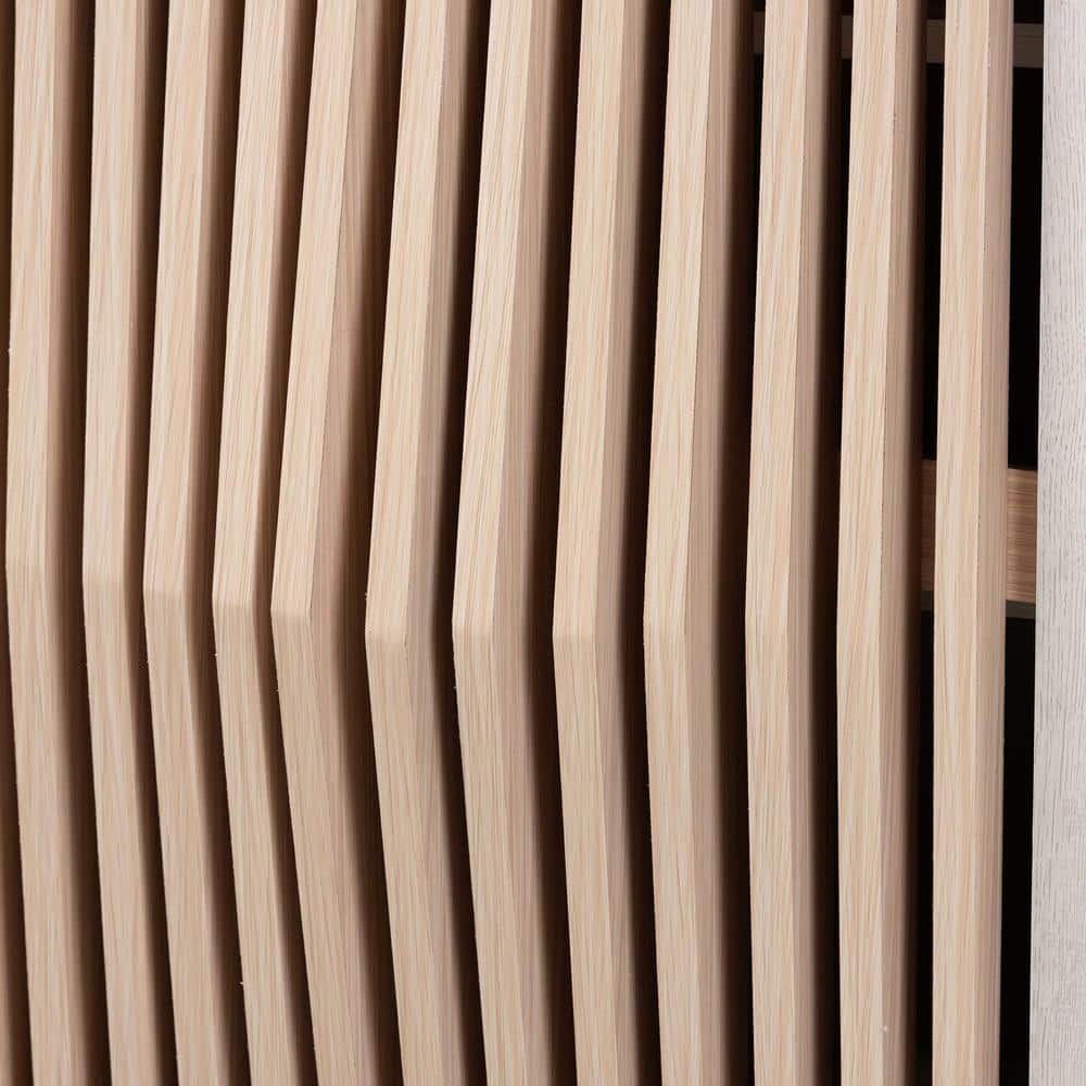 Simona Light Gray and Brown Wood Mid-Century Accent Cabinet