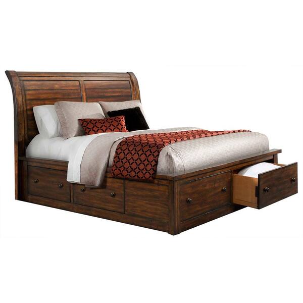 Cambridge Aspen Creek Rustic Chestnut Storage 5-Piece King-Sized Bedroom Suite