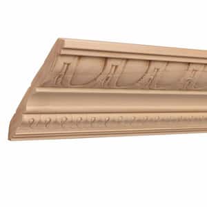 1687A-8FTWHW 0.5 in. D x 4 in. W x 96 in. L Unfinished White Hardwood Egg and Dart Crown Moulding