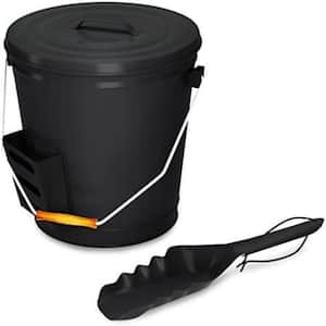Outdoor 4.75 Gal. Black Ash Bucket with Scoop - Fireplace Essentials, Fireplace Accessories