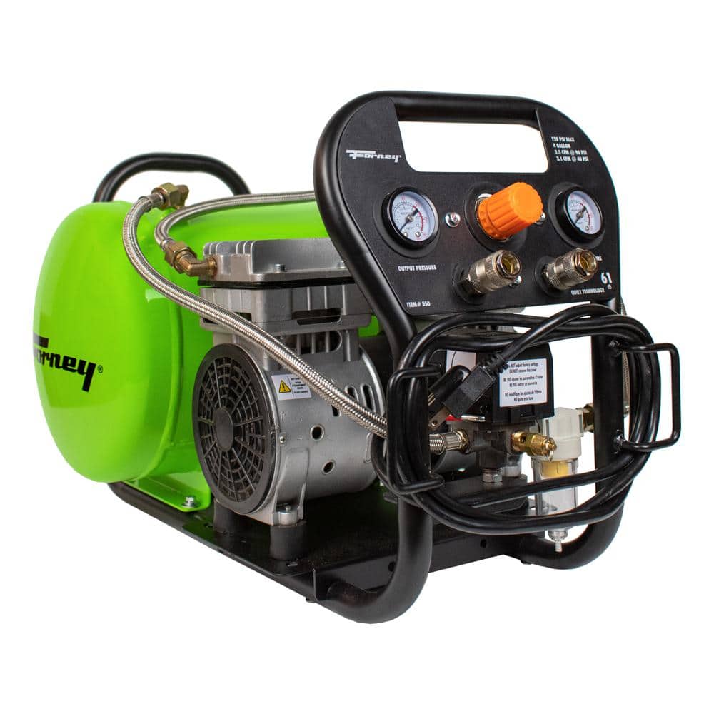 Forney 1.0 Hp, Electric, 4 Gal, Oil-Free Air Compressor, 120 PSI, 2.5 CFM @ 90 PSI -  550