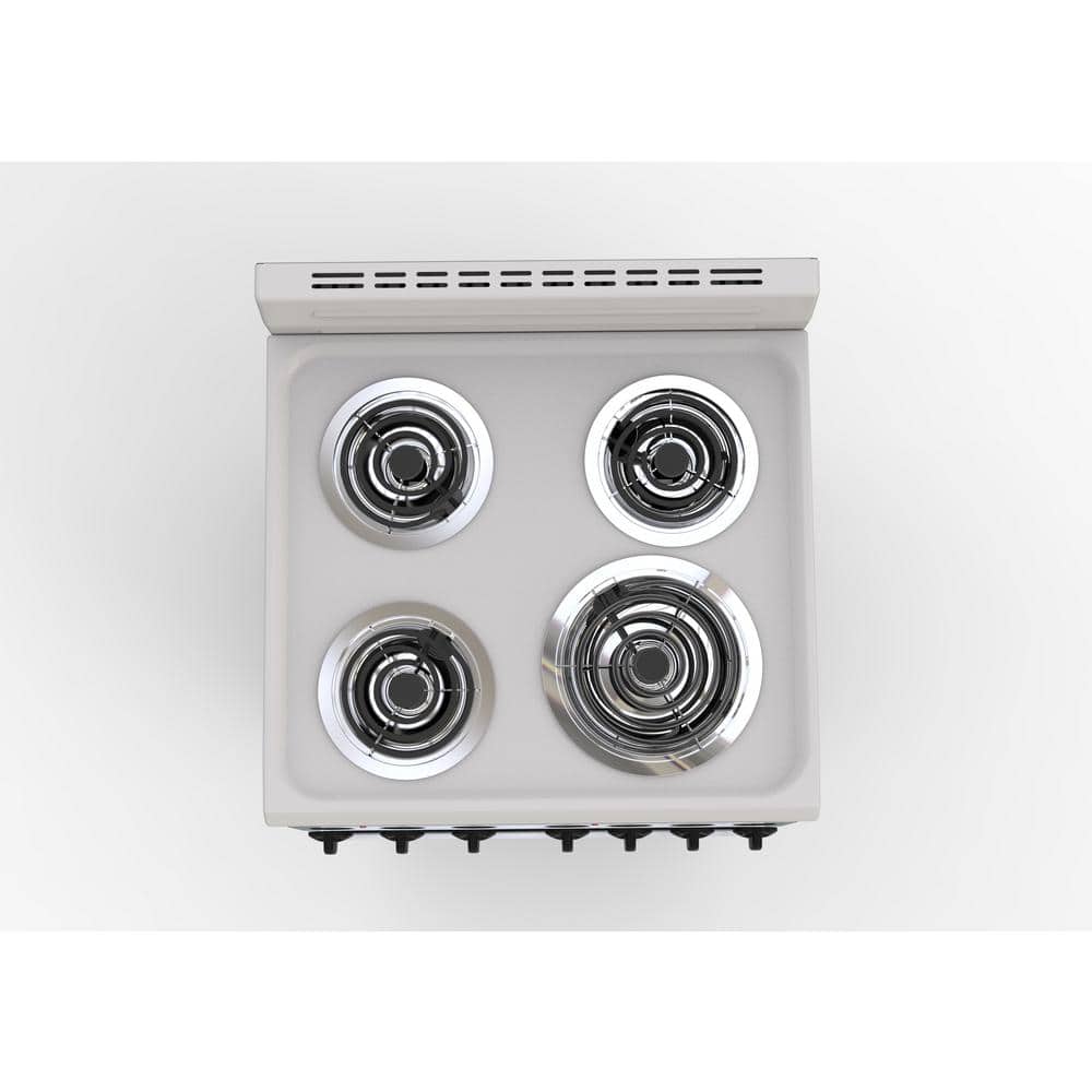Premium 24" Stainless Steel Freestanding Electric Range with 4 Burners