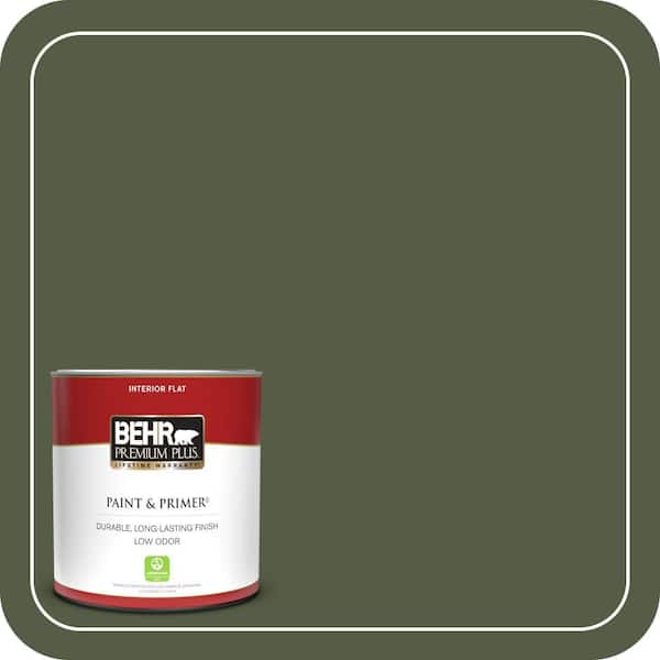 BEHR PREMIUM PLUS 1 qt. #420F-7 Forest Ridge Flat Low Odor Interior Paint & Primer