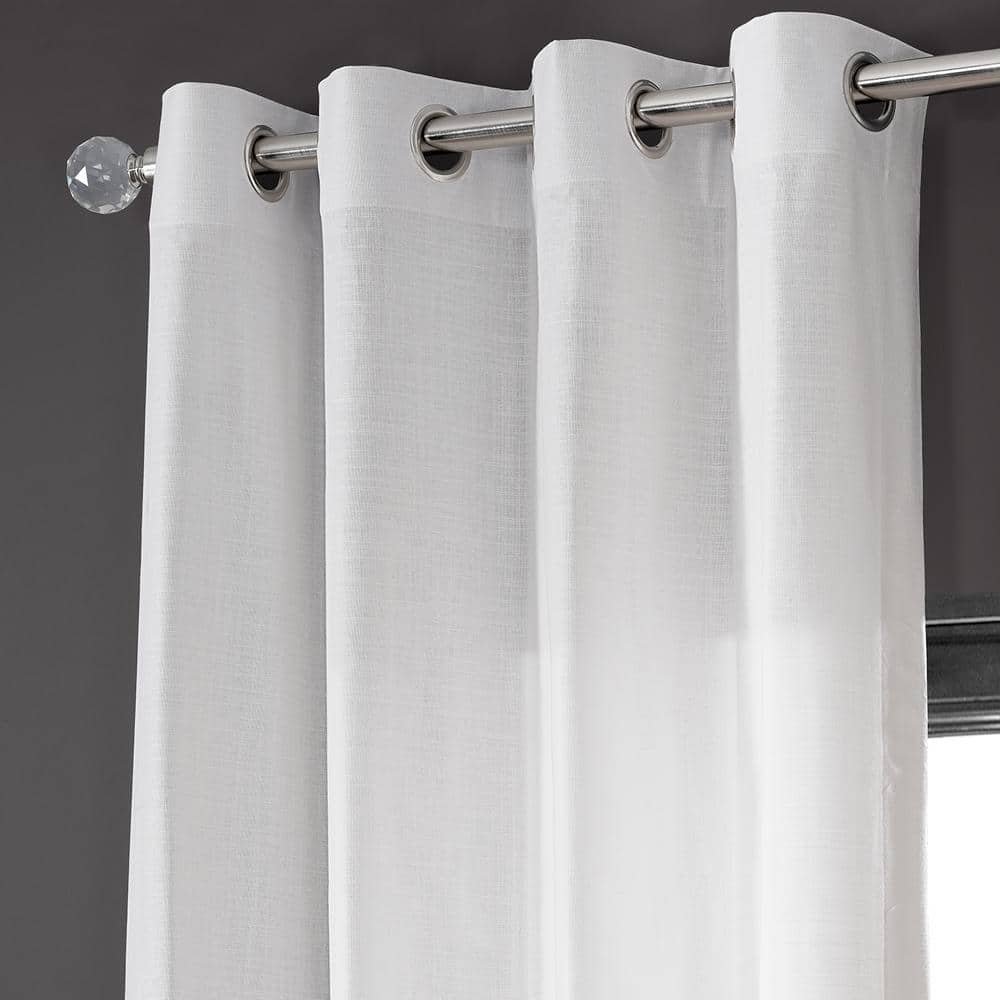 Prime White Cotton Grommet Light-Filtering Curtain Pair, 50W x 96L