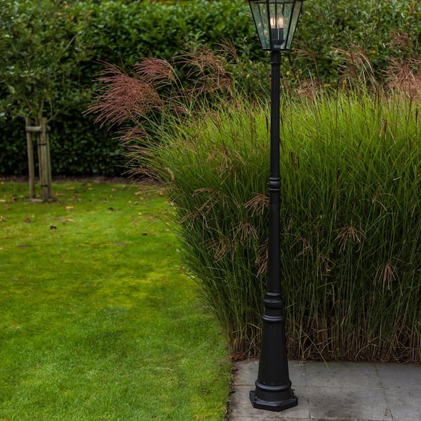72 in. Black Outdoor Aluminum Lamp Post