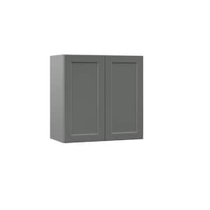 Designer Series Melvern Storm Gray Shaker Assembled Wall Kitchen Cabinet (24 in. x 24 in. x 12 in.)