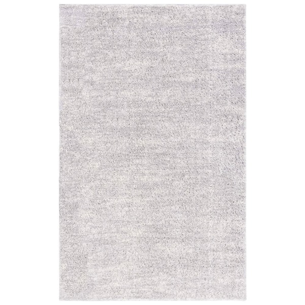 SAFAVIEH Berber Shag 2 ft. x 4 ft. Gray/Ivory 2-Toned Solid Area Rug