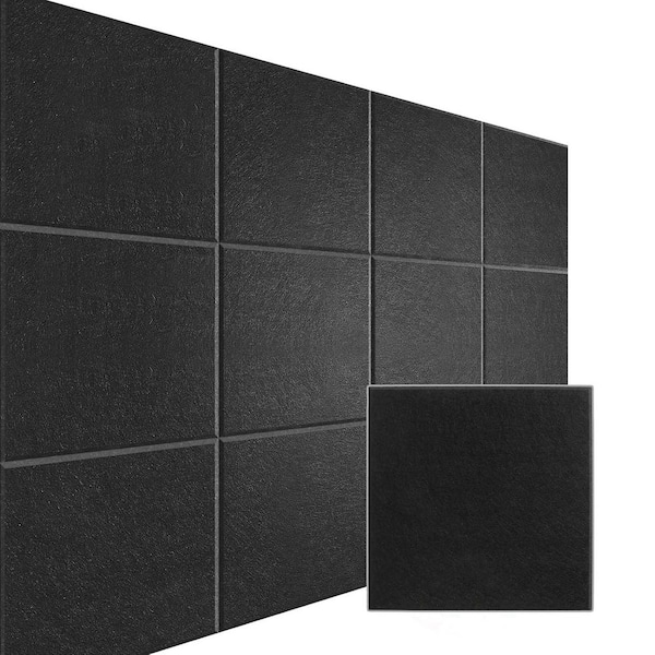 12-Pack Felt Bulletin Board Tiles 11.8x11.8 Cork Wall Panels with Adhesive Noise Reduction Black 12 Sheets
