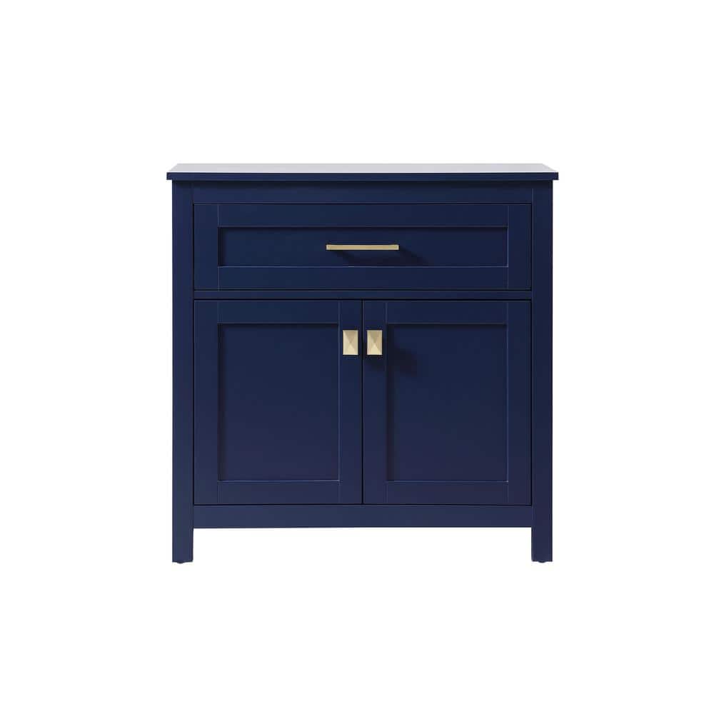 Timeless Home 30 in. W x 16 in. D x 30 in. H Blue Freestanding Linen Cabine