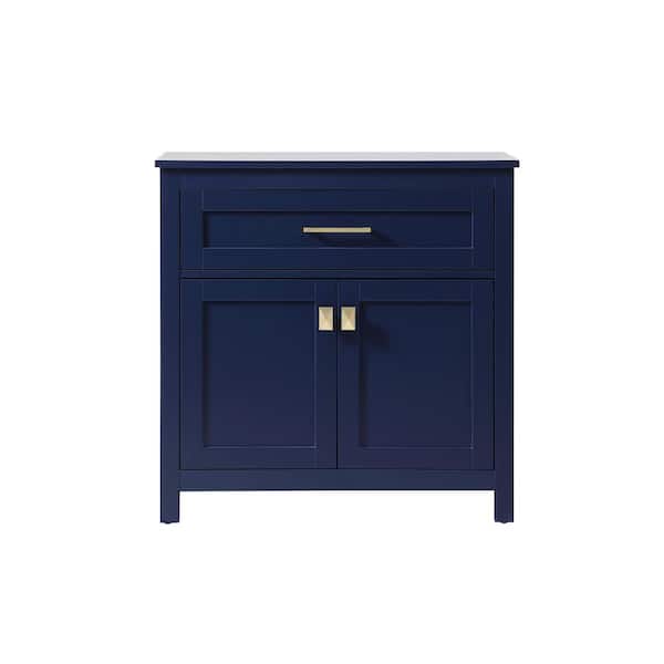 Timeless Home 30 in. W x 16 in. D x 30 in. H Blue Freestanding Linen Cabinet