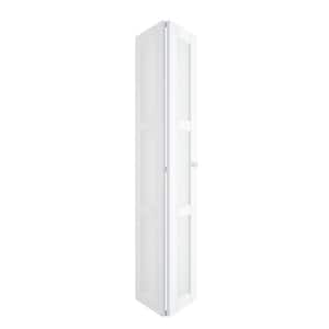 24 in. x 80.5 in. 3-Lite Frosting Glass MDF White Finished Closet Bifold Door with Hardware