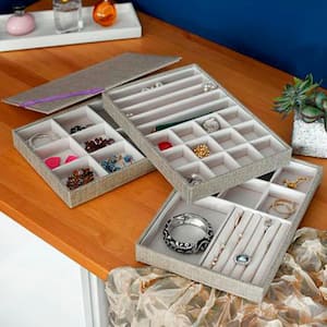 Silver Jewelry Stacking Trays