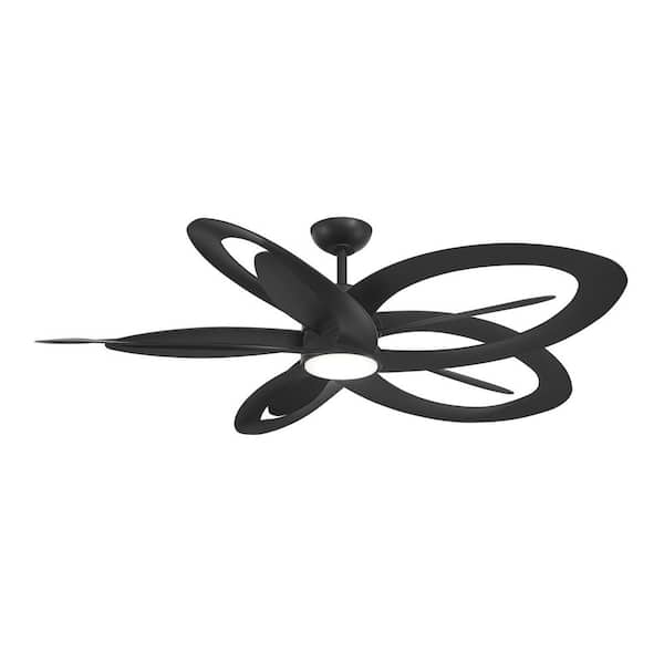 Pinup 60 in. Indoor Black Novelty Ceiling Fan with Warm White Integrated LED with Remote Included