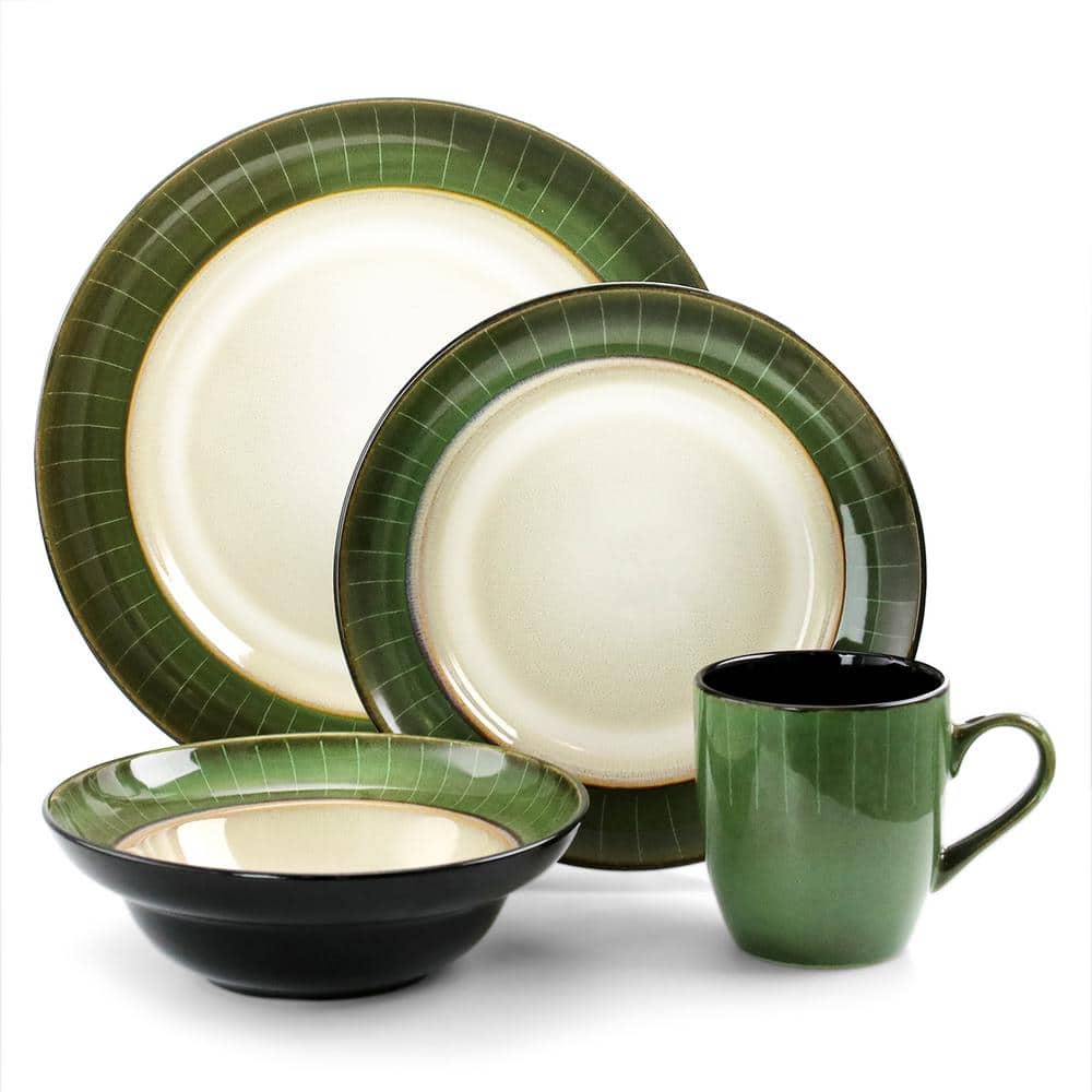Grand Jade 16-Piece Ceramic Dinnerware Set for 4
