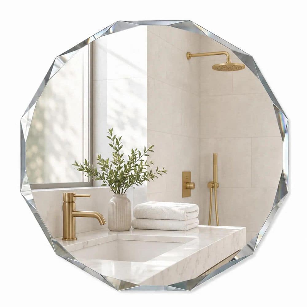 30 in. W x 30 in. H Beveled Frameless Round Wall Mirror Bathroom Vanity Mirror price history on PriceWatchPro