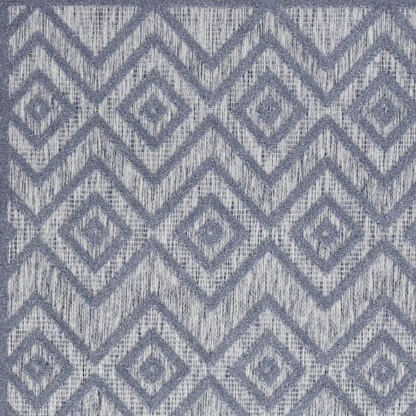 Denim Blue 4 ft. x 6 ft. Woven Polypropylene;Polyester Indoor/Outdoor Area Rug
