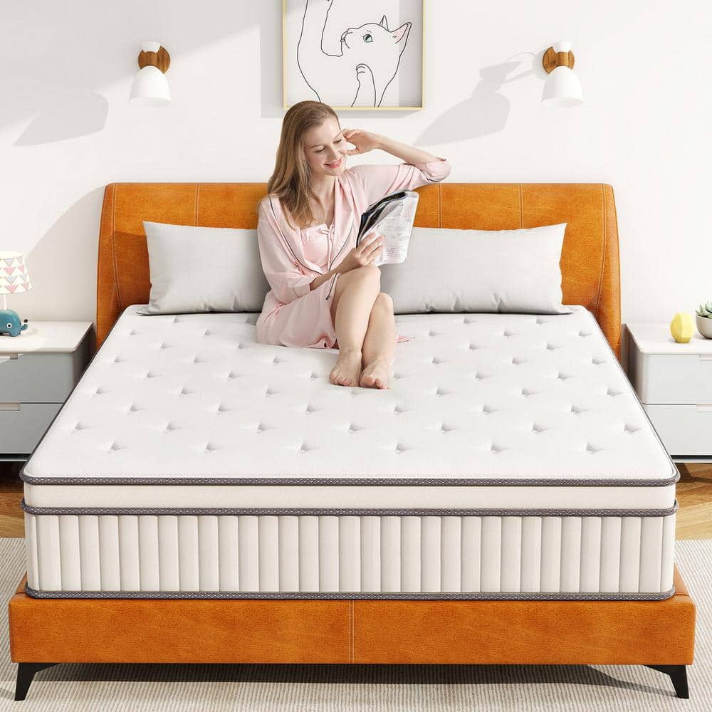 WONDER COMFORT Modern King Medium Cool Gel Memory Foam 14 In. Bed-in-a ...