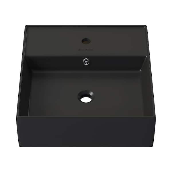 Swiss Madison Claire 15 in. Wall Mount Sink in Black Ceramic