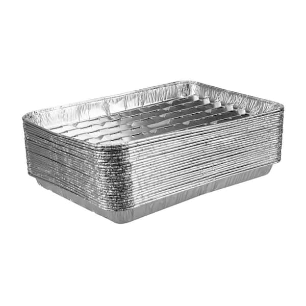 Aluminum Foil Grill Topper and Pan with Disposable and Holes for Barbecue, Outdoor Cooking, and Camping (30-Pack)