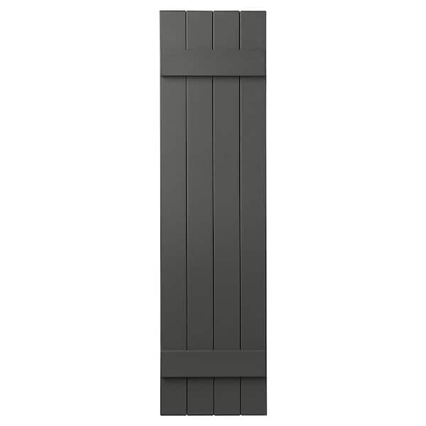 Ply Gem 15 in. x 51 in. Polypropylene 4-Board Closed Board and Batten Shutters Pair in Spanish Moss
