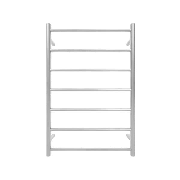 RELN Retro Fit Round 7-Bar Electric Hardwired Wall Mounted Towel Warmer in Brushed Stainless Finish