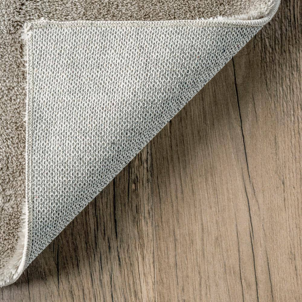 Beige Rectangular Washable Shag Area Rug