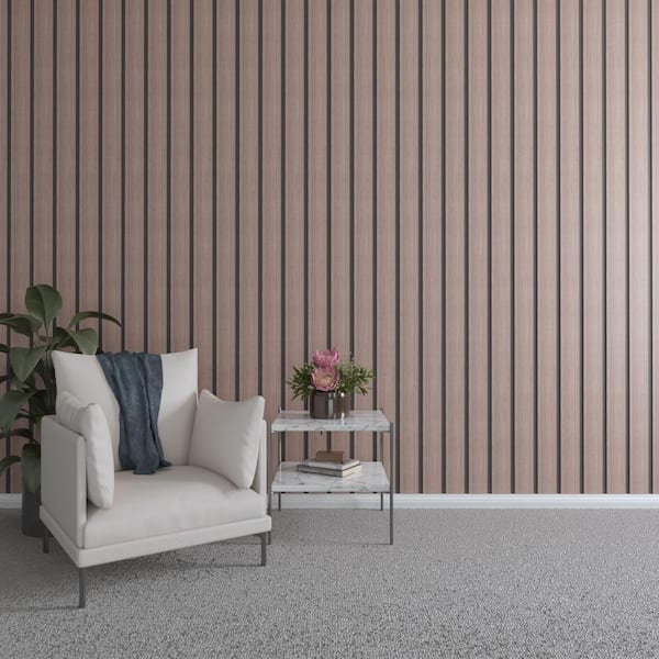 Ekena Millwork 47 in. H x 4 in. W Slatwall Panels in Walnut 11-Pack