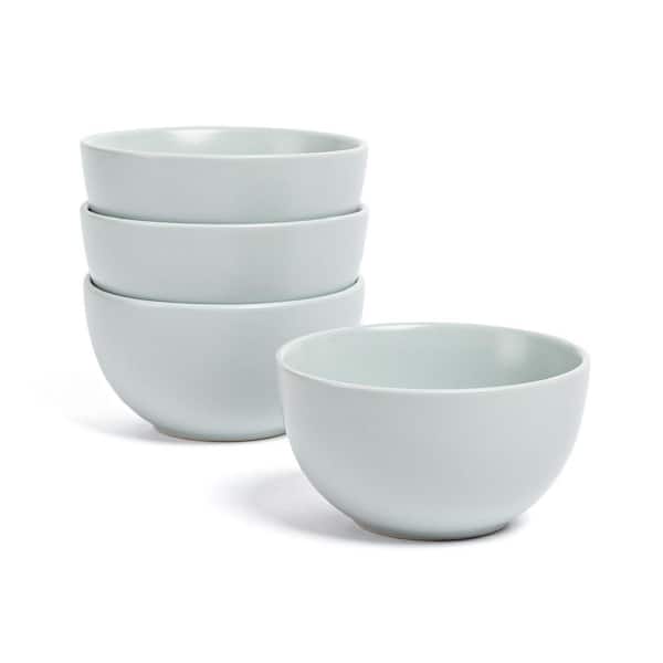 Coupe 4.3 in. 9 fl. oz. Semi-Matte Fog Blue Hand-Finished Stoneware Mini Serving Bowls, (Set of 4)