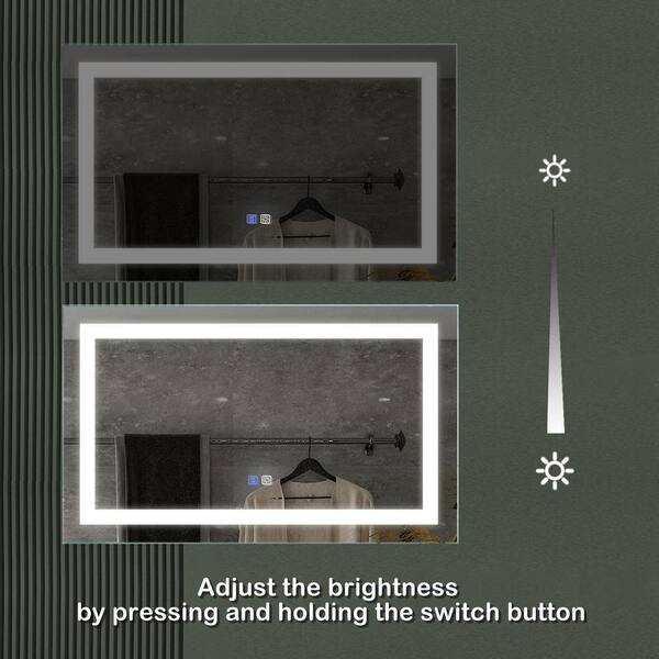 FORCLOVER 40 in. W x 24 in. H Large Rectangular Frameless
