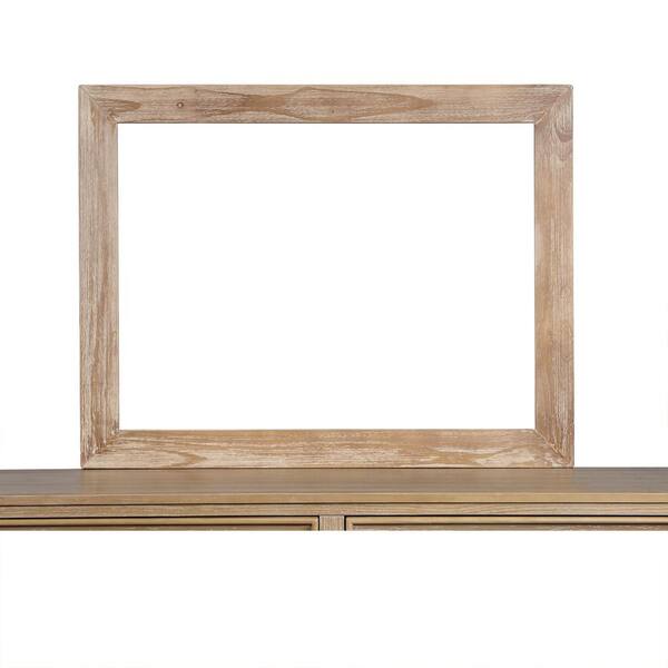 Utopia 4niture Hazel 35.4 in. x 27.5 in. Modern Rectangle Framed Brown Vanity Mirror