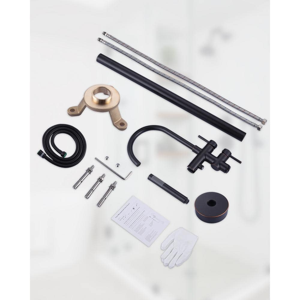 Oil Rubbed Bronze Freestanding Tub Faucet with Hand Shower