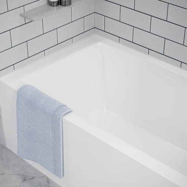Grayley 60 in. L x 30 in. W Acrylic Right Hand Drain Rectangular Alcove Bathtub in White with Chrome Trim