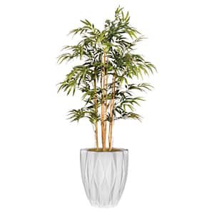 4 ft. High Artificial Bamboo Tree with Fiberstone Planter