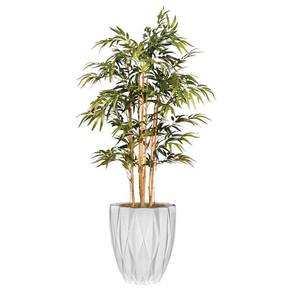 VINTAGE HOME 4 ft. High Artificial Bamboo Tree with Fiberstone Planter