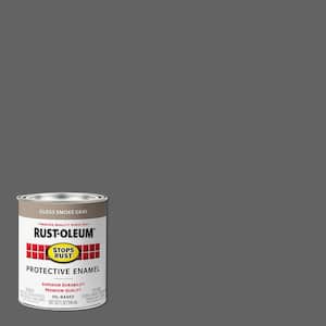 1 qt. Low VOC Protective Enamel Gloss Smoke Gray Interior/Exterior Paint (2-Pack)