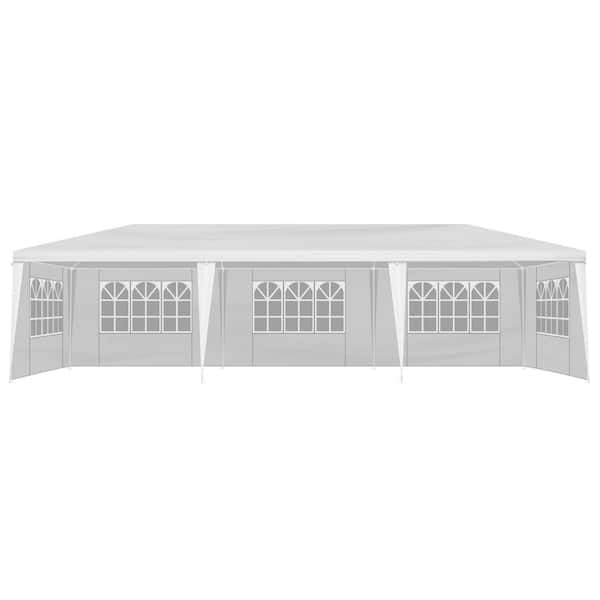 Unbranded 10 ft. x 30 ft. White Outdoor Tent with 5-Removable Sidewalls for Party, Wedding, Marketplace
