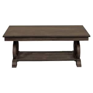 Marcel 48 in. Distressed Dark Oak Rectangular Wood Coffee Table