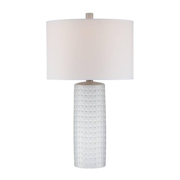 Illumine 24 in. White Fabric Shade Table Lamp