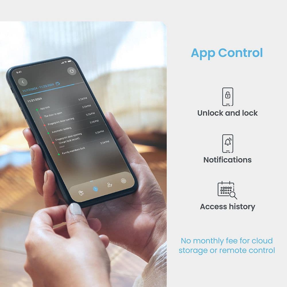 Satin Nickel Wi-Fi Smart Lock with Facial Recognition and Keypad