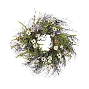 Cotton/Cosmos/Lavender Wreath 26 in.